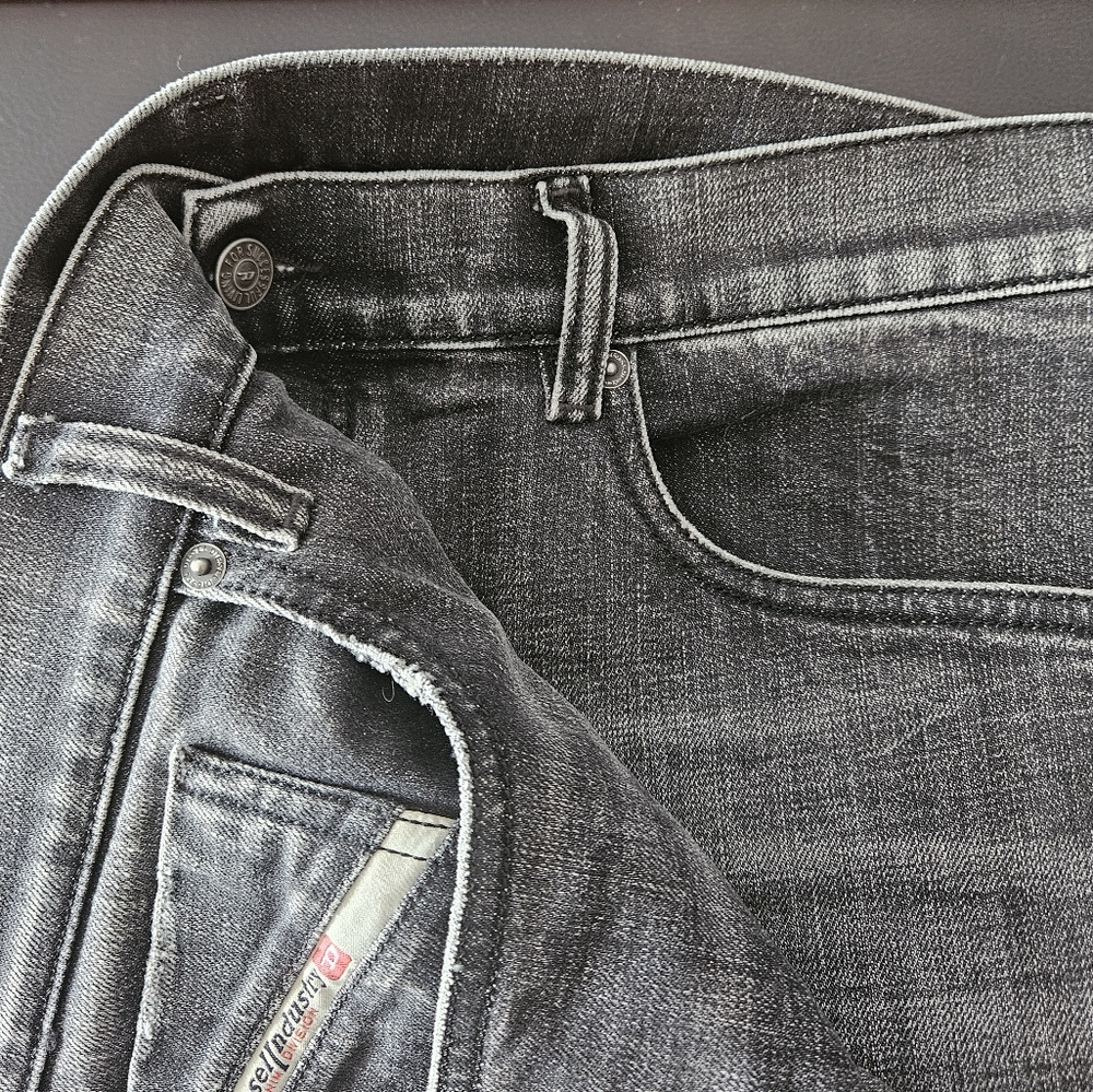 Men's Black Washed Denim Jeans